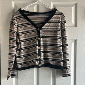 Striped Black and Brown Women's Sweater